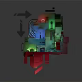 3D Cartoon Scene Design With Colorful Buildings Green Plants And Glowing Lights