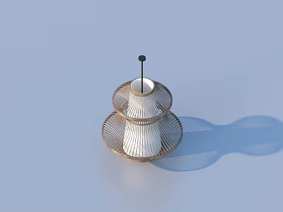 Elegant Modern Layered Chandelier With Woven Structure And Minimalist Design 3d model