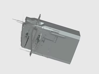 Gray Industrial Mechanical Component With Metal Frames And Mounting Brackets 3d model