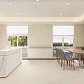 Modern Hospital Outpatient Clinic With Marble Reception Large Windows And Conference Table