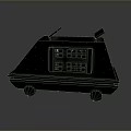 Black Toy Tank With Simple Design Wheels Top Cannons And Gray Background