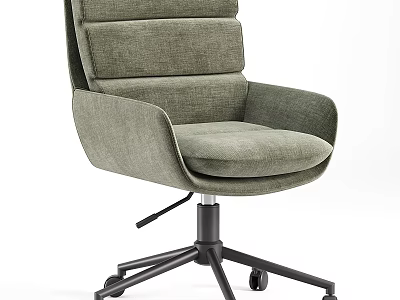 Modern Comfortable Fabric Office Chair With High Back And Rolling Wheels 3d model