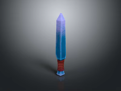 Magical Fantasy Weapon Featuring Blue Crystal Blade And Red Wrapped Hilt 3d model