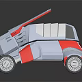 Futuristic Silver And Red Concept Car With Large Wheels And Sleek Exterior
