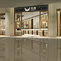 Elegant Jewelry Store Interior With Glass Display Cases Bright Lighting And Marble Decor
