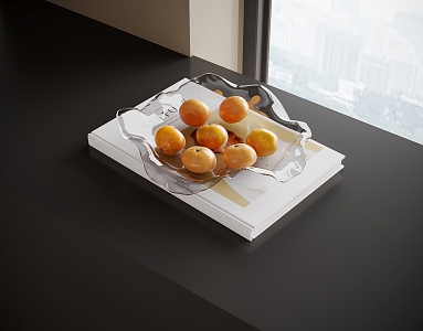 fruit plate orange table ornaments 3d model