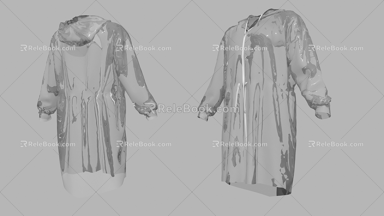 Transparent Long Sleeve Coat 3d model