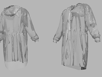 Transparent Long Sleeve Coat 3d model