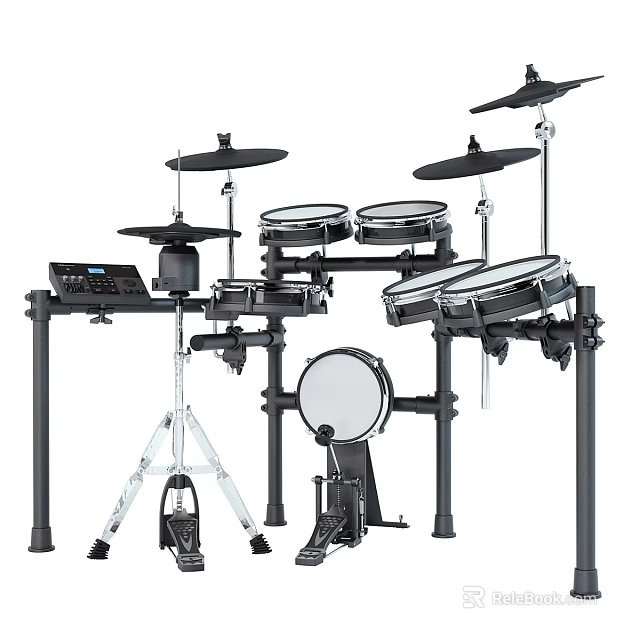 Professional Electronic Drum Set With Multiple Pads Cymbals Pedal And Digital Module 3d model