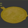 Pink Terracotta Sculpted Plate with Cracked Surface Dual Animal Head Handles and Geometric Diamond Patterns