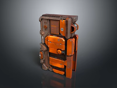 Practical Orange Household Storage Solution Featuring Multiple Compartments Secure Lock And Durable Panels 3d model