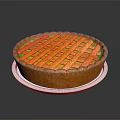 Delicious Homemade Fruit Pie With Lattice Crust Served On White Plate