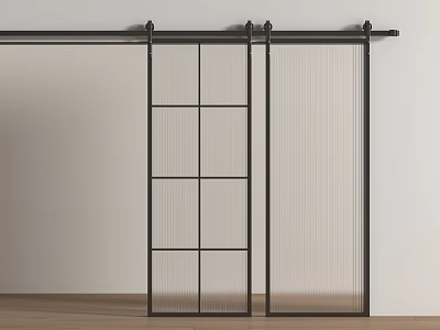 Modern barn door sliding door sliding door wooden 3d model