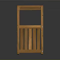 Wooden Storage Cabinet With Slatted Top Shelf And Lower Slatted Doors