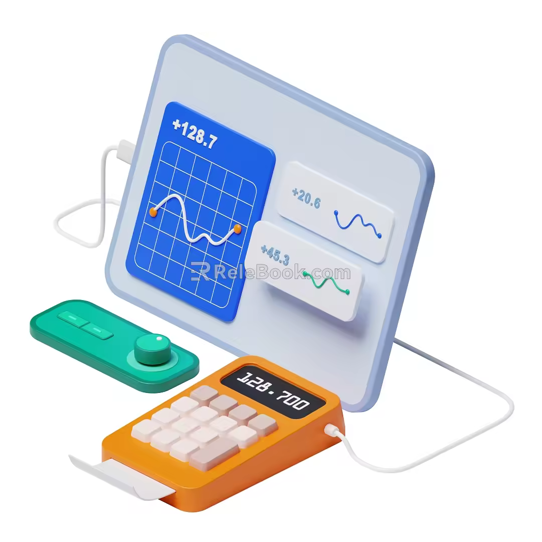 Modern Data Analysis Table Smart Device Cartoon Smart Device 3d model