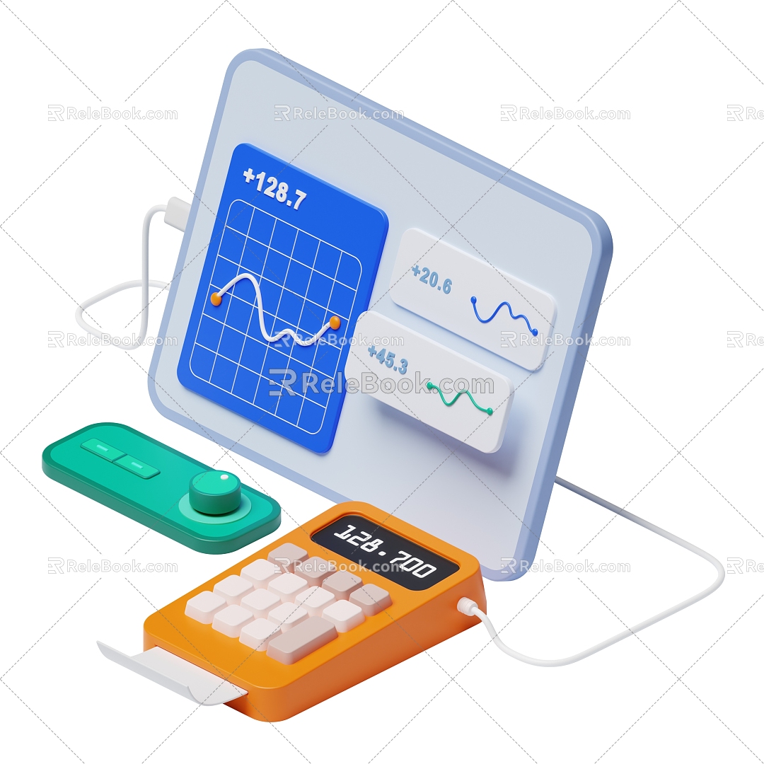 Modern Data Analysis Table Smart Device Cartoon Smart Device 3d model