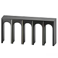 Black Console Table With Arched Legs Modern Design For Home Decor 3d model