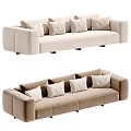 Elegant Modern Sofa Interior With Beige Upholstery And Multiple Decorative Cushions 3d model
