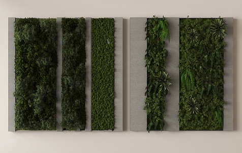 plant wall green plant wall 3d model