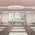 Bright Spacious Yoga Studio With Mats Suspended Rings Barres Windows And Plants For Fitness Practice
