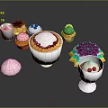 Commercial Dessert Display Equipment Showcasing Colorful Cupcakes And Cream Treats