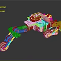 Futuristic Mechanical Vehicle With Multiple Wheels Robotic Arms And Cockpit In 3D Rendering
