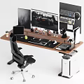 Modern Computer Table and Chair Combination Lifting Table 3d model