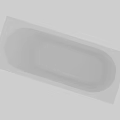 Modern White Rectangular Freestanding Bathtub with Flat Edge and Stand Legs
