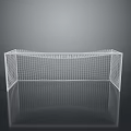 Soccer Goal Equipment With White Frame And Net Structure For Training 3d model