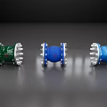 Durable Three Colored Industrial Hardware Tools With Green Blue Flange Fittings