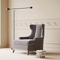 Modern Single Sofa Leisure Chair Single Chair Floor Lamp 3d model