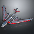 Futuristic Cosmic Spacecraft With Silver Red Exterior And Aerodynamic Wing Design For Space Exploration