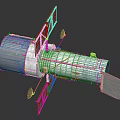 Technical Orbital Spacecraft Module With Solar Panels Antennas And Cylindrical Body