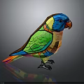 Colorful Parrot With Vibrant Feathers Blue Head Green Wings And Red Beak On Dark Background
