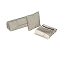 Minimalist Neutral Linen Pillow With Cylindrical Cushion And Soft Blanket
