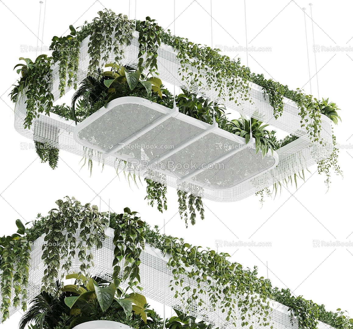 Modern hanging basket hanging plant 3d model