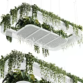 Modern Indoor Hanging Basket Plants With Lush Greenery And Metal Mesh Design For Home Decor