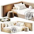 Modern Soft Fabric Upholstered Children Bed With Comfortable Bedding And Multiple Custom Color Options