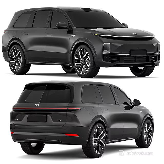 Sleek Black Modern SUV Exterior Design With Front Rear Views And Alloy Wheels 3d model 