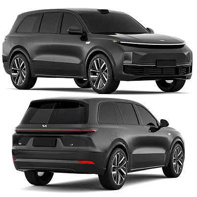 Sleek Black Modern SUV Exterior Design With Front Rear Views And Alloy Wheels 3d model