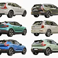 Various Colored SUV Cars Arranged in Two Rows with Different Exteriors