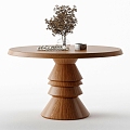 Round Table Ornaments for Quiet Wood Table 3d model