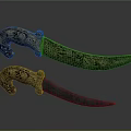 Ornate Decorative Knives With Intricate Carvings And Antique Style Handles