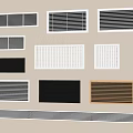 Different Types of Air Conditioner Vents with Various Grille Designs and Colors