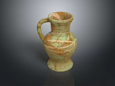 Traditional Hand Carved Ceramic Vase With Intricate Patterns And Textured Surface 3d model