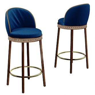 Modern Bar Chair Fabric Bar Chair 3d model