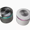Dual Bluetooth Speakers With Colorful LED Lights Dark Gray And White Design