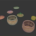 Handwoven Wicker Baskets With Lids Various Sizes For Home Storage And Organization
