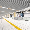 Modern subway station subway station entrance hall floor 3d model