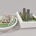 Commercial Equipment Architectural Models Featuring High Rise Buildings And Green Areas